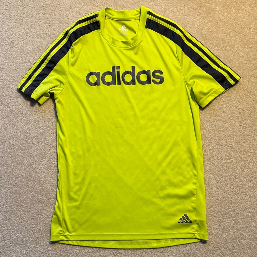 Adidas Neon Yellow Tee with Black Accents